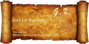 Galla Karion névjegykártya